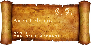 Varga Flóris névjegykártya